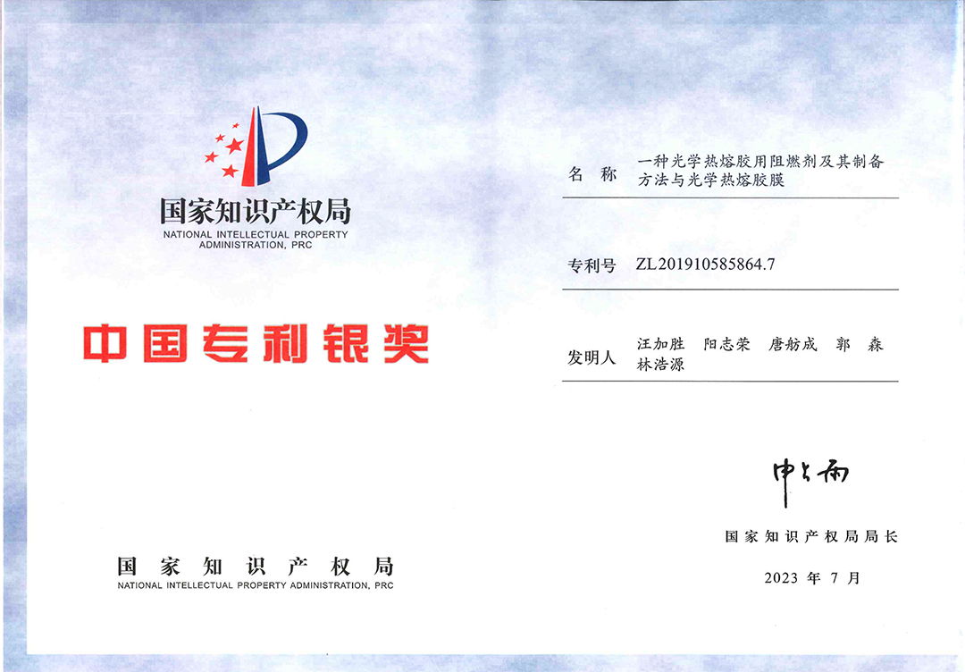 中國專利銀獎